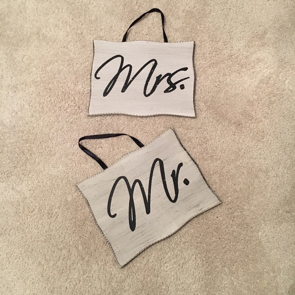 Mr. and Mrs. wedding signs
